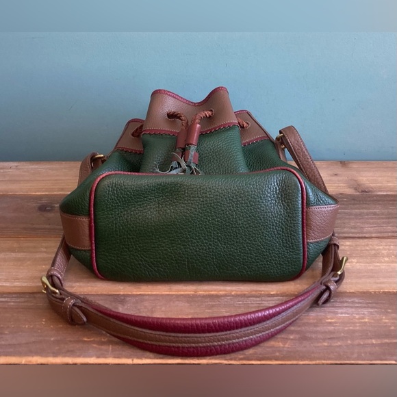 Vintage Dooney & Bourke Teton Drawstring Leather Bucket Bag - Picture 8 of 10